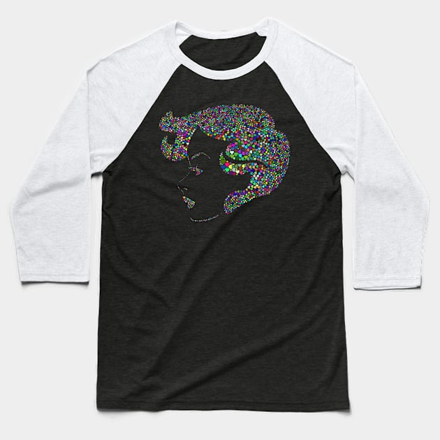 Rainbow Heart Profile Baseball T-Shirt by richardsimpsonart